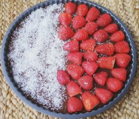 tarta de chocolate con fresas